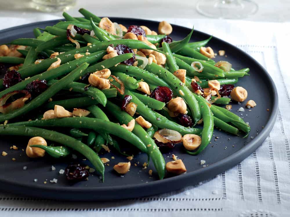 Green Beans with Bacon and Hazelnuts