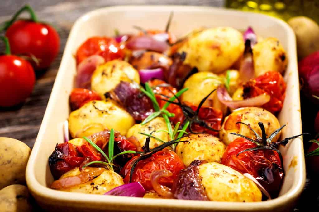 Rosemary Roasted Potatoes and Tomatoes