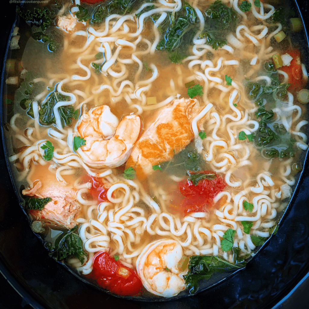 Slow Cooker Seafood Ramen