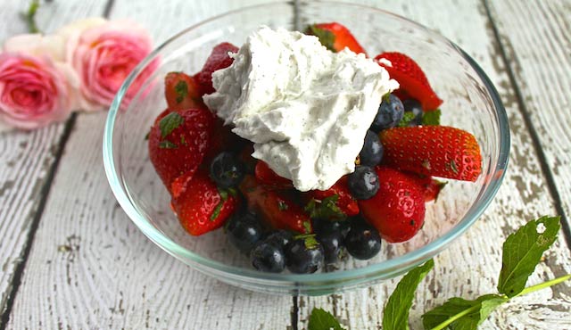 Coconut Cream Bowl with Fresh Berries