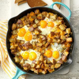 Baked Cheddar Eggs and Potatoes