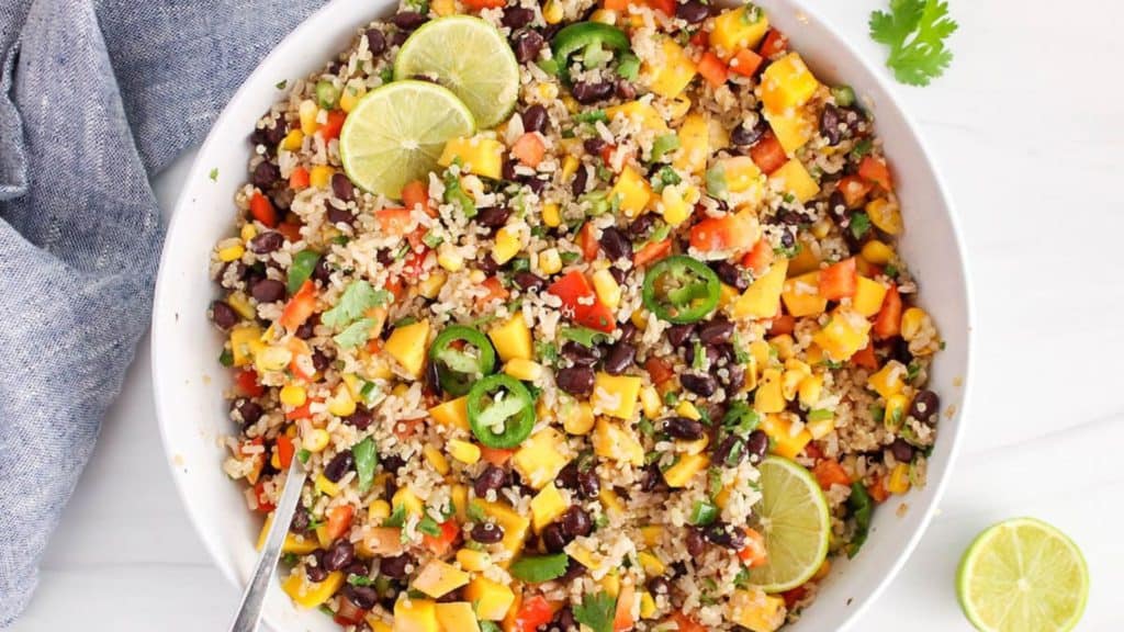 quinoa and mix veg stir fry with brown rice