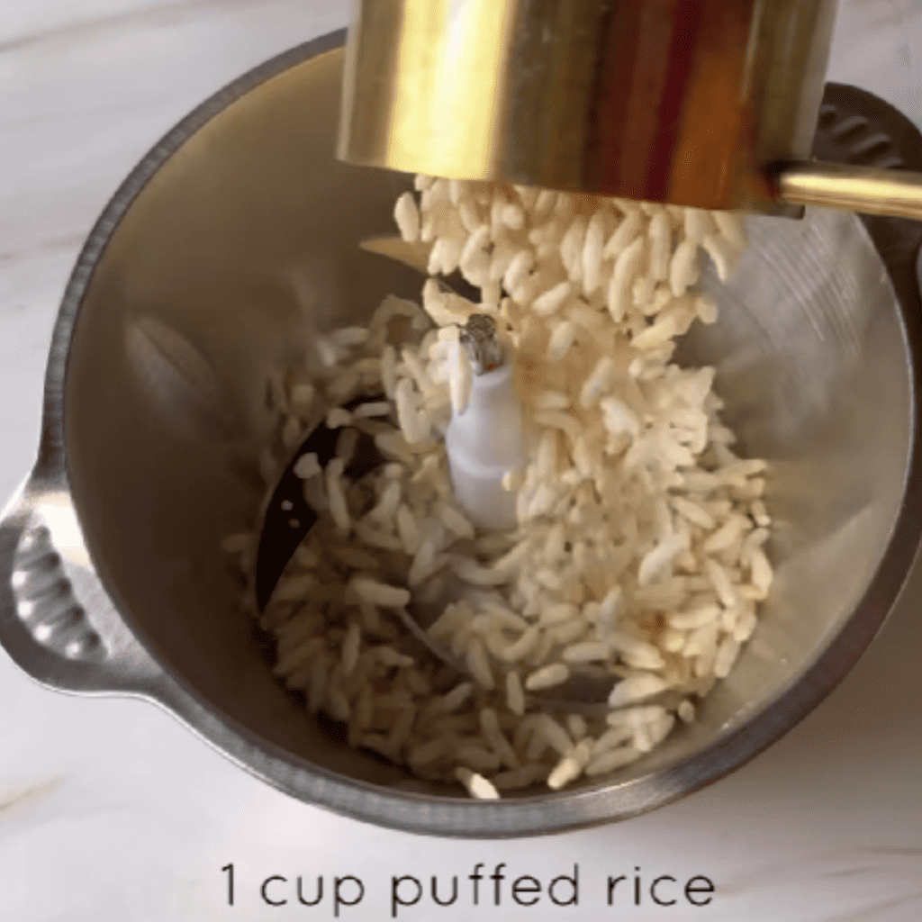 puffed rice in a blender