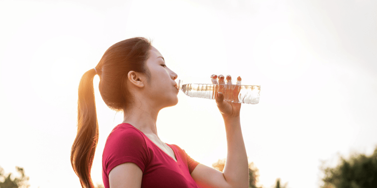 woman drinking water 