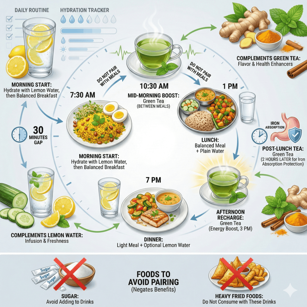 Best Indian Foods for Green Tea Vs Lemon Water Management