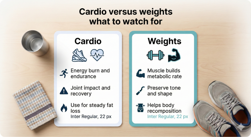 Cardio Vs Weights: What to Watch For