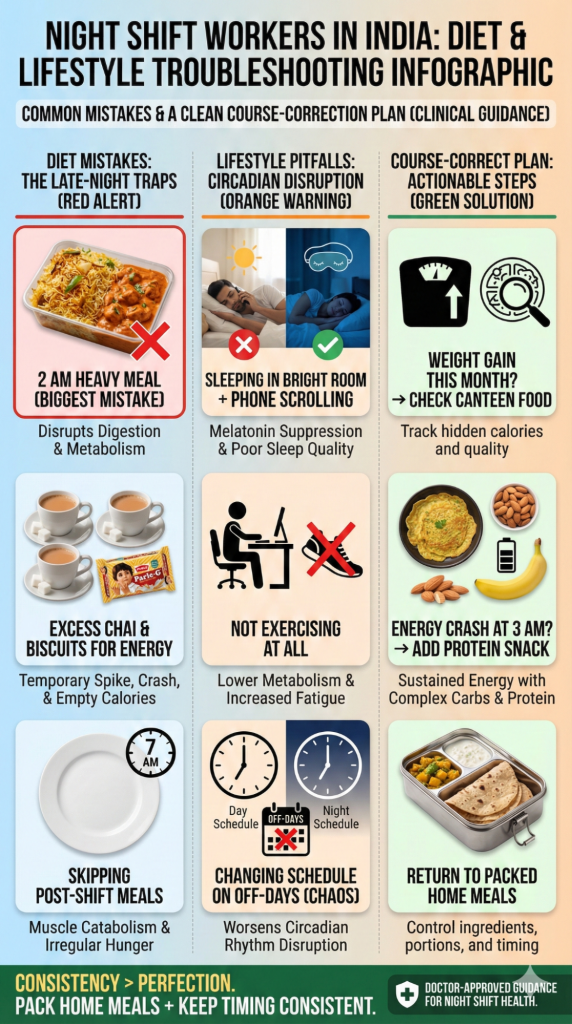 Common Mistakes Indians Make with Night Shift Diet Plan in India