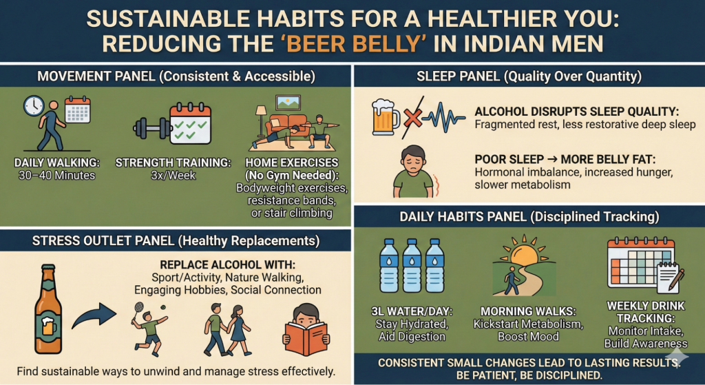 Lifestyle Changes to Support a Reduction in Beer Belly in India
