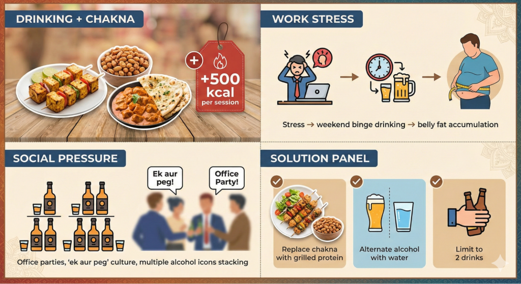 Indian Lifestyle Factors Affecting Beer Belly in India