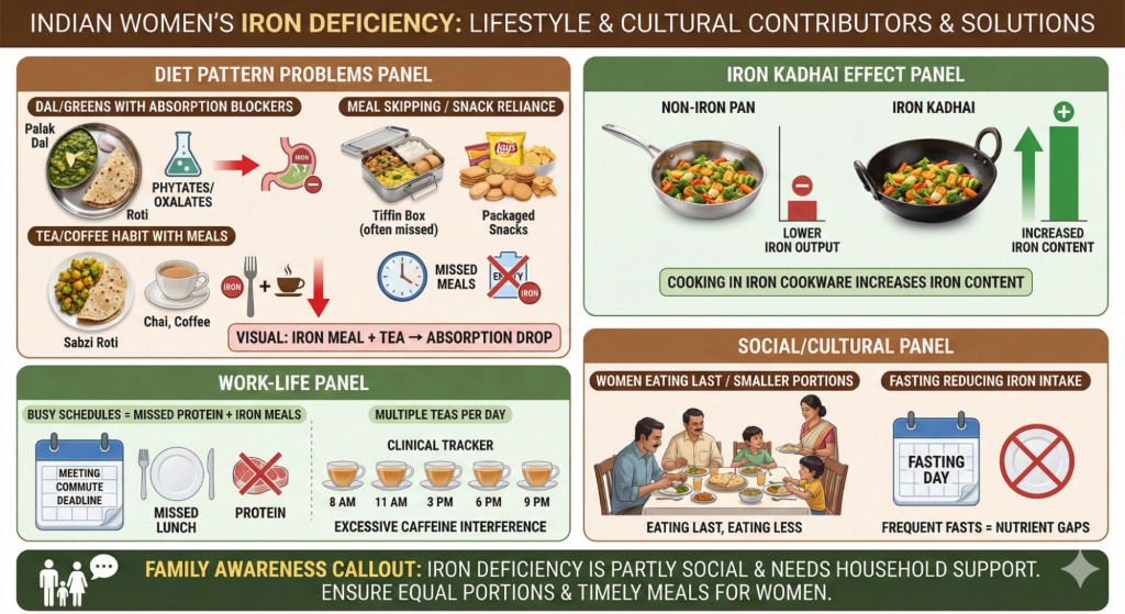 Indian Lifestyle Factors Affecting Iron Deficiency Symptoms in Women in India