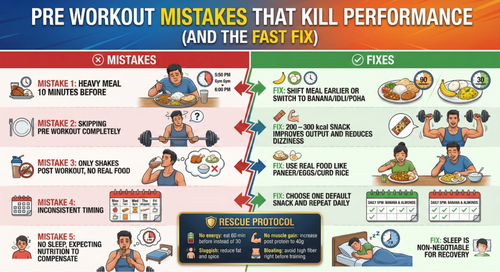 Common Mistakes Indians Make with Pre-Workout Meal Indian