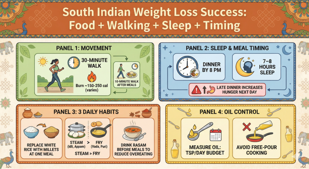 Lifestyle Changes to Support the South Indian Diet Plan For Weight Loss