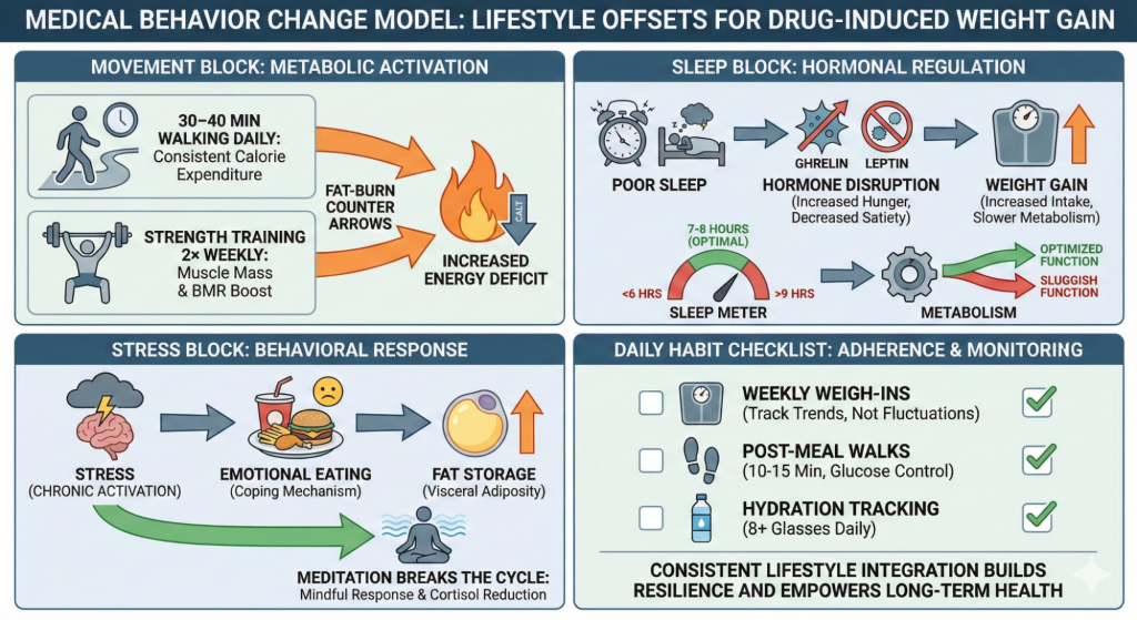 Lifestyle Changes to Support Medicines That Cause Weight Gain